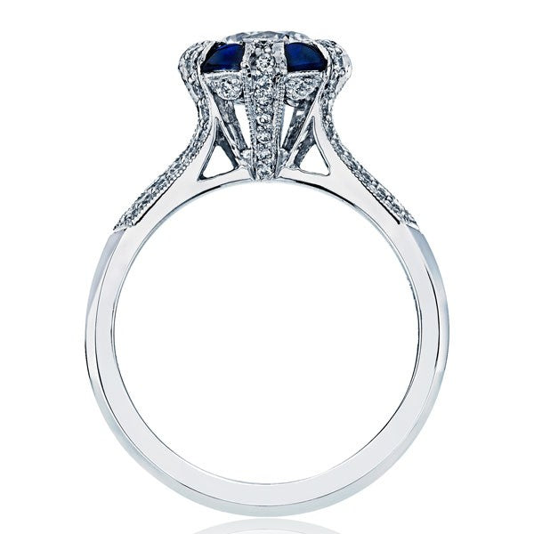 18 Karat White Gold Engagement Ring Mounting
