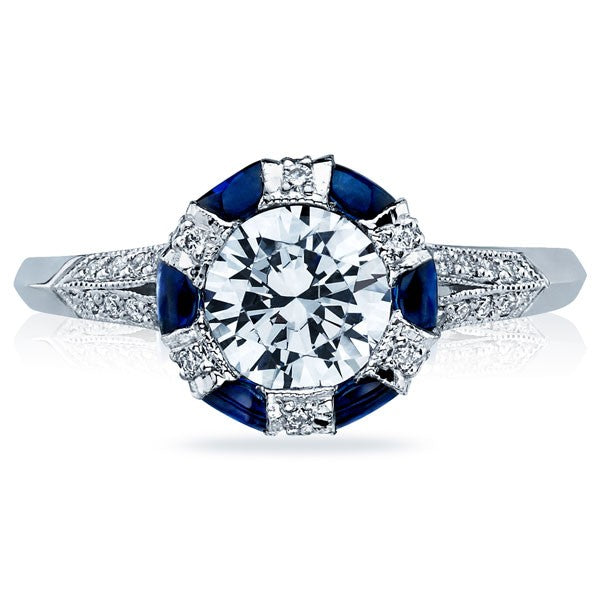 18 Karat White Gold Engagement Ring Mounting