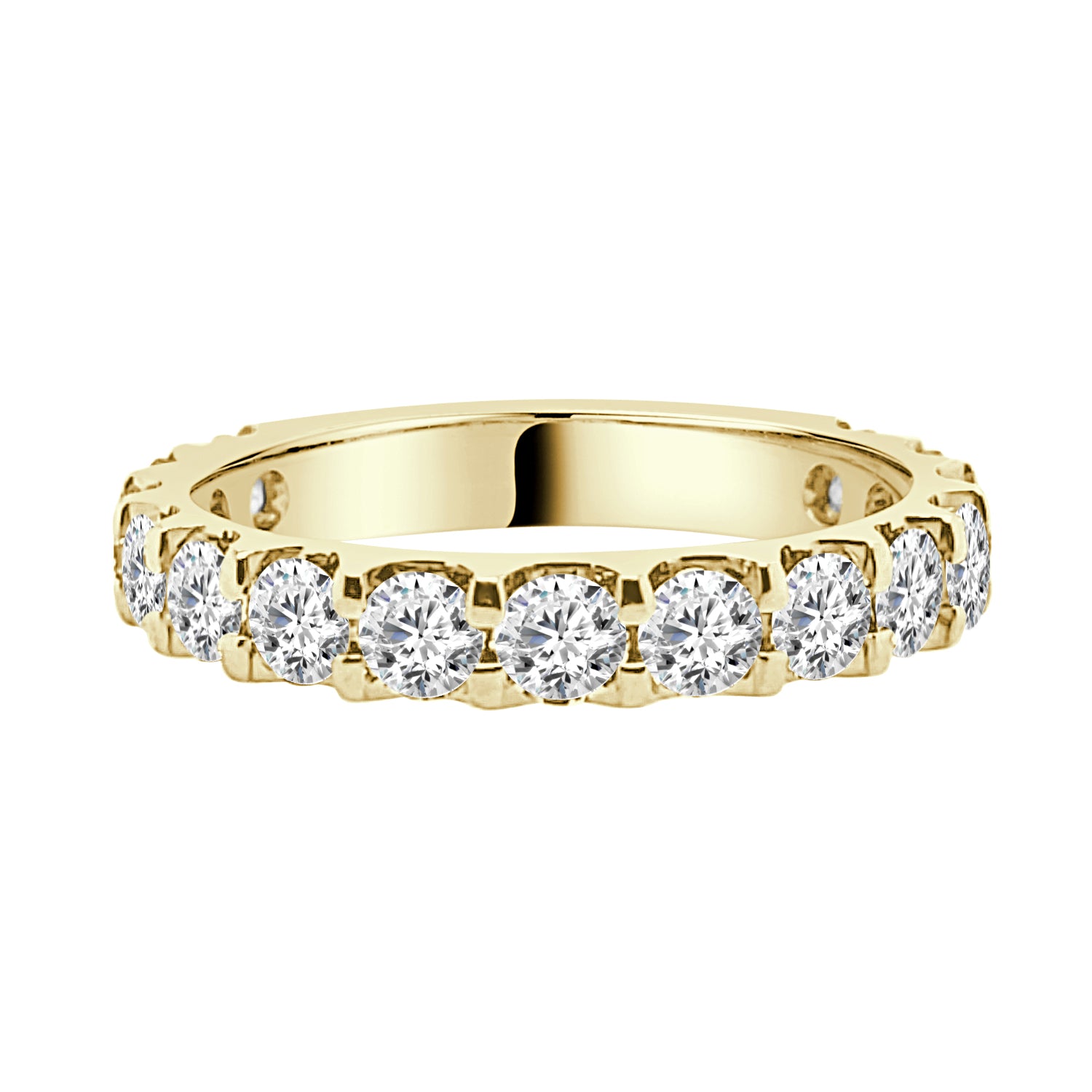 14 Karat Yellow Gold Wedding Band with 1.50 Carat Natural Diamond