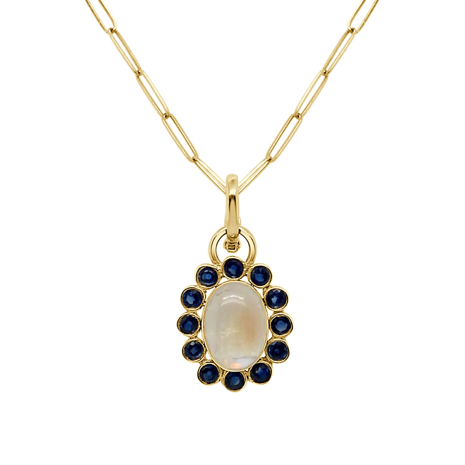 Geometric Disc Natural Diamond Necklace in 14 Karat Yellow Gold - 0.23 Carats