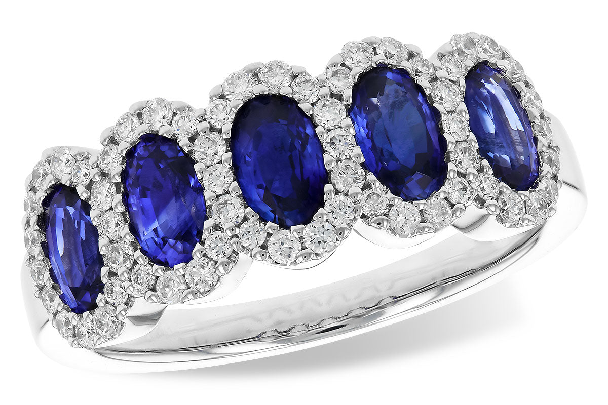 1.54 Carat Blue Sapphire Ring in 14 Karat White Gold