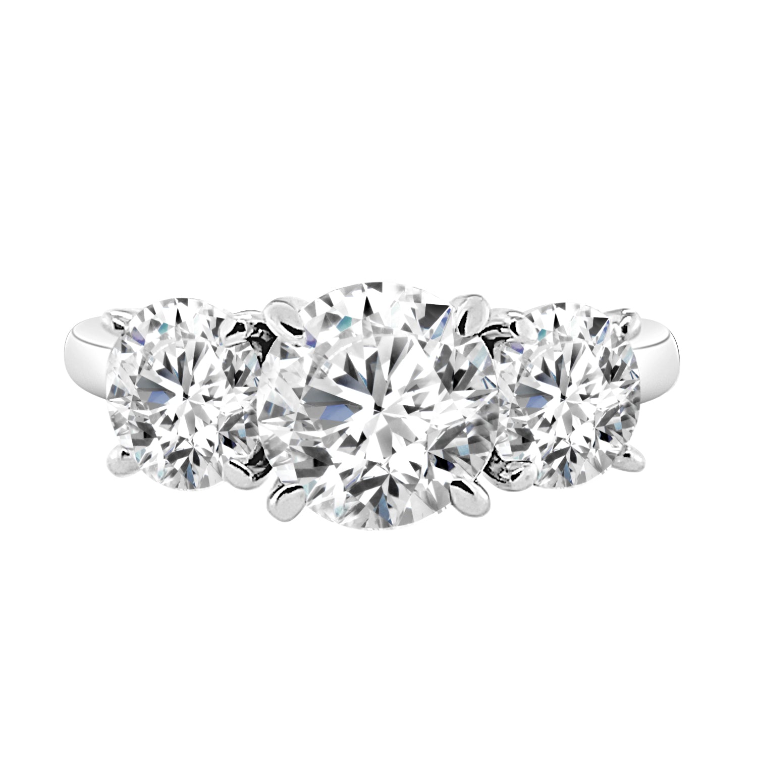 14K White Gold Lab Diamond Round Shape 1.52 Carat Engagement Ring