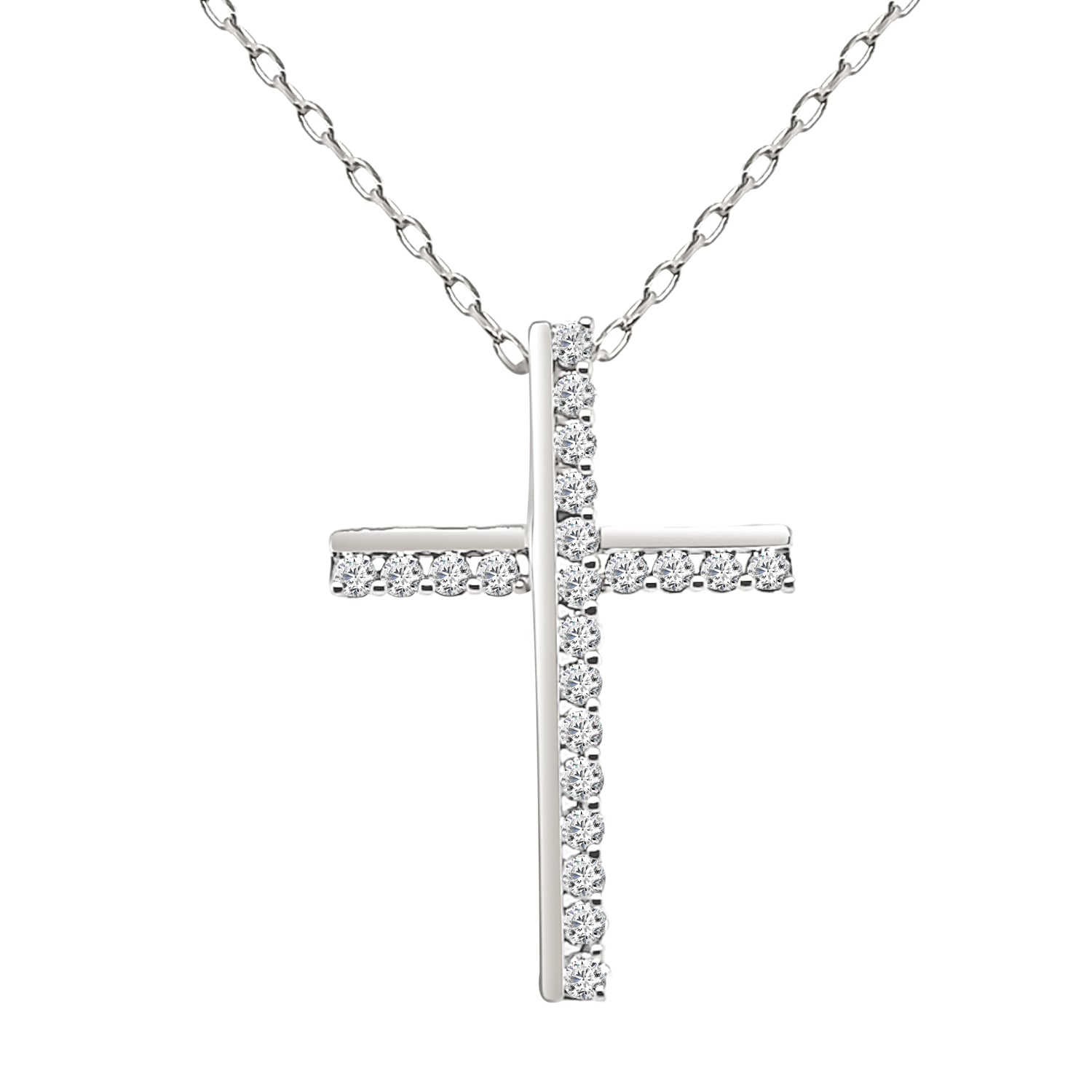 Modern Bar Necklace in 10 Karat Yellow Gold with Natural Diamond 0.25 ct