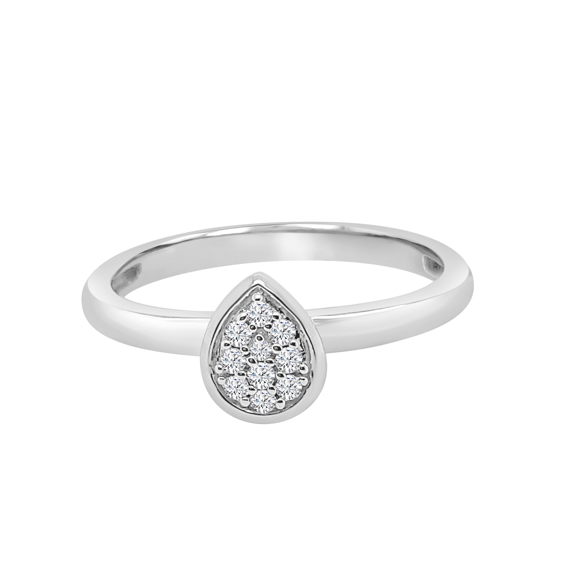 10 Karat White Gold Ring with Natural Diamond 0.10 Carat