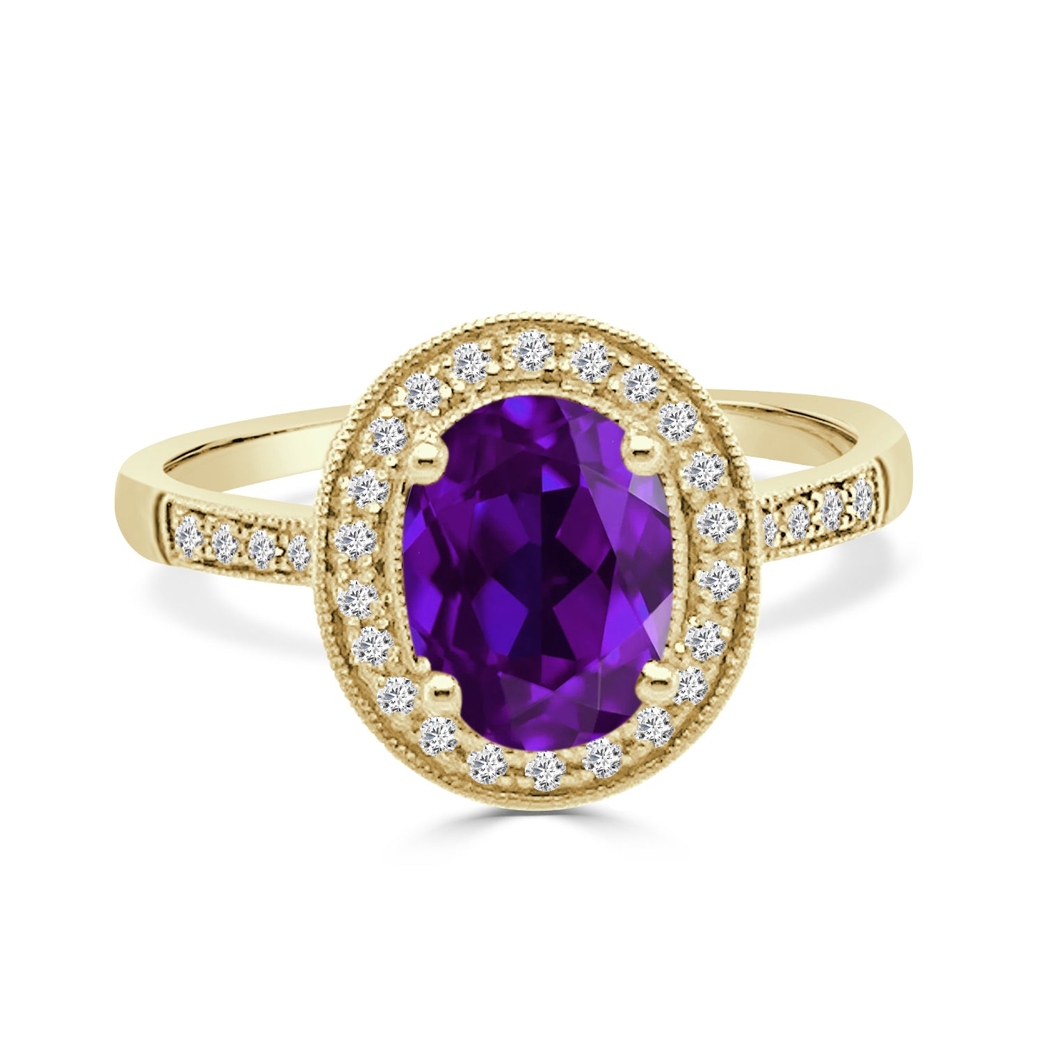 10 Karat Yellow Gold Amethyst Ring