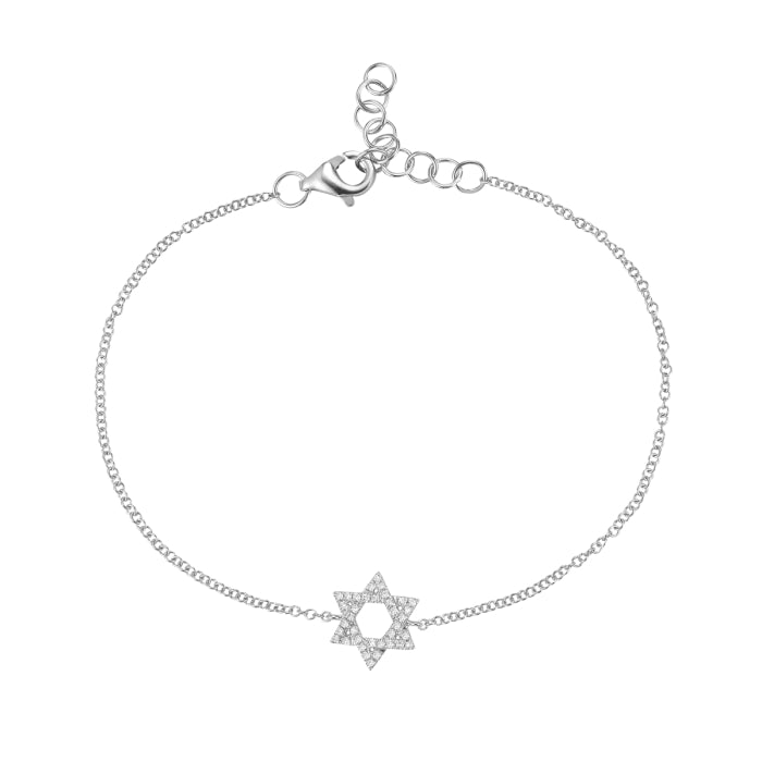 14 Karat White Gold Diamond Bracelet - 0.08 Carat Natural Diamond Accent