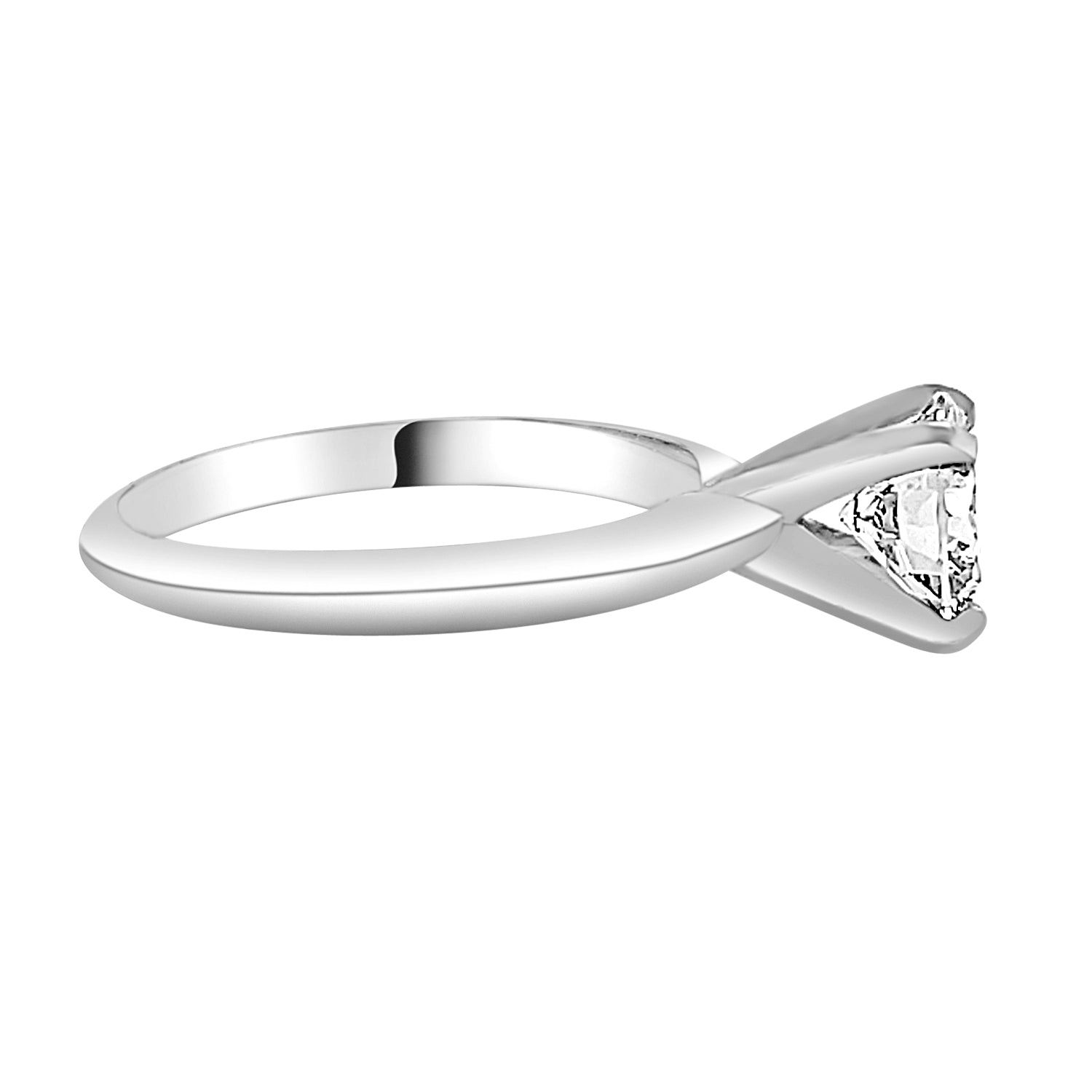 14K White Gold Lab Diamond Round Shape Engagement Ring - 1.12 Carats