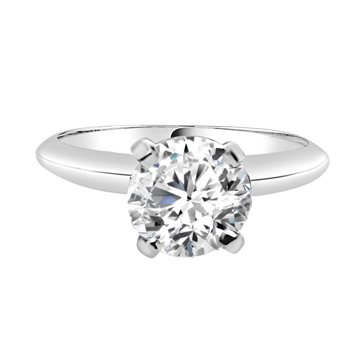 14K White Gold Lab Diamond Round Shape Engagement Ring - 1.12 Carats