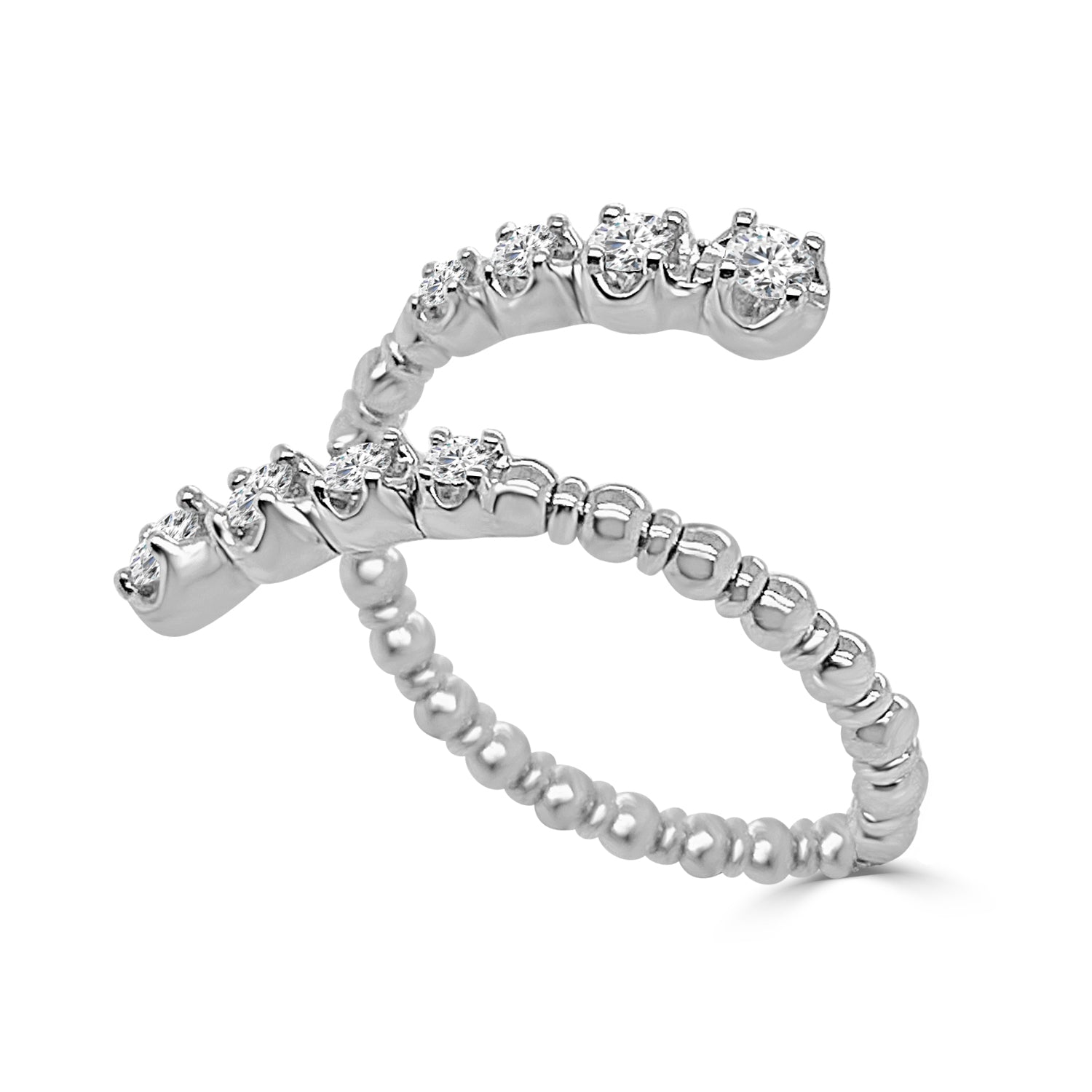 0.23 Carat Natural Diamond Open Flex Ring in 14 Karat White Gold