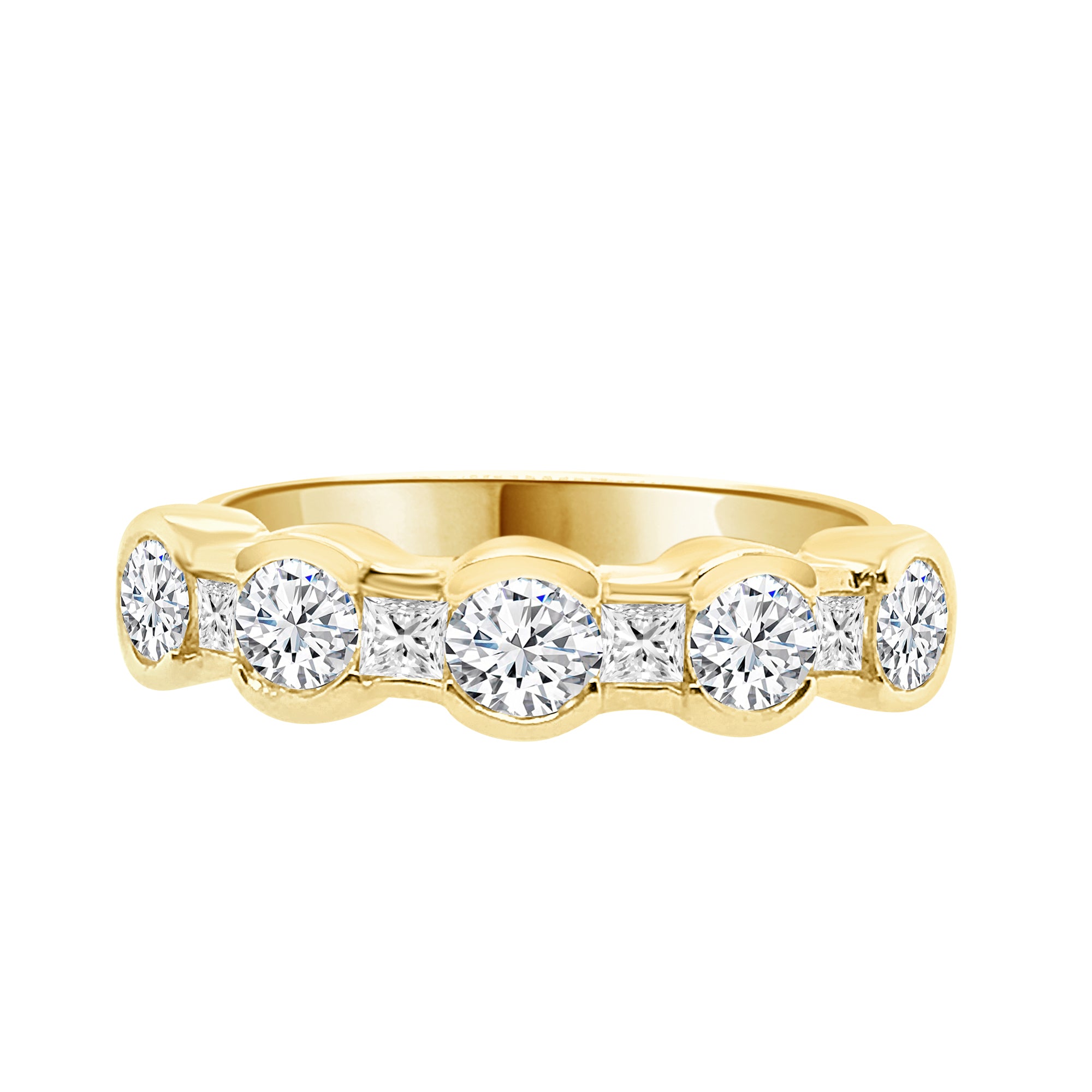 14K White Gold Round Diamond Wedding Band - 1.25 Carats