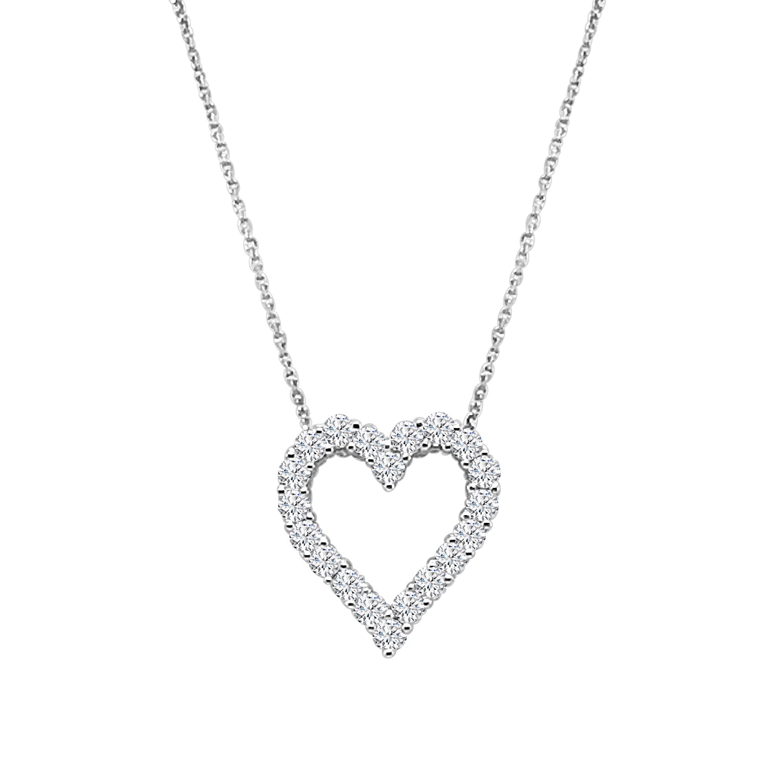 14 Karat White Gold Necklace with Natural Diamond (0.76 ct)
