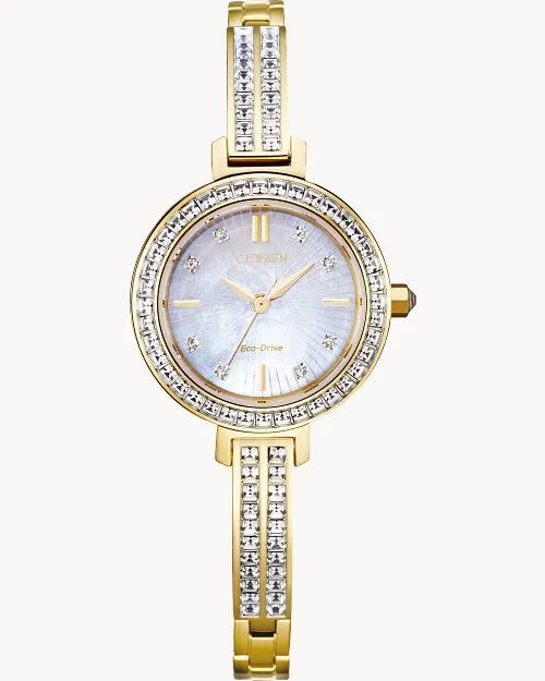 Stainless Steel Silhouette Crystal Ladies Watch