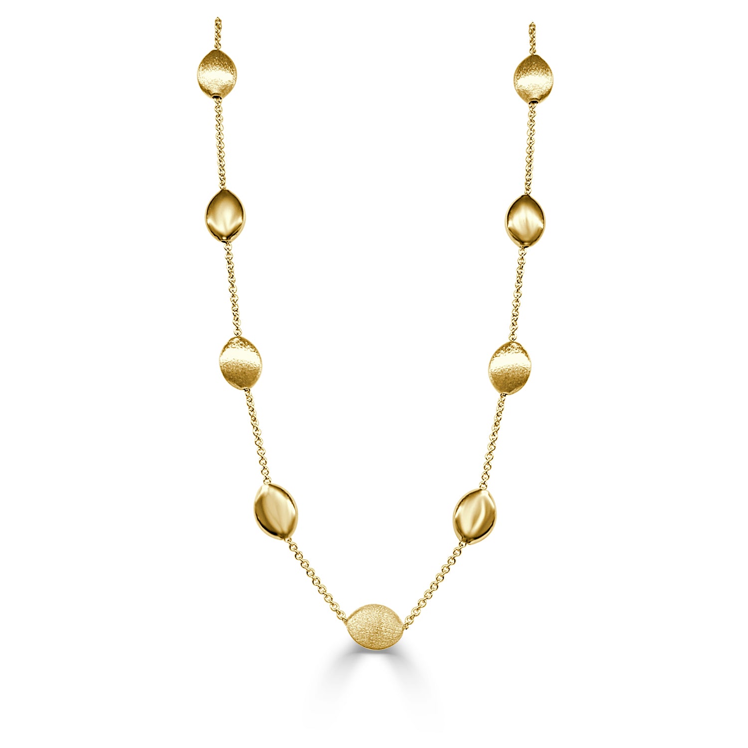 14 Karat Yellow Gold Coffee Bean Necklace