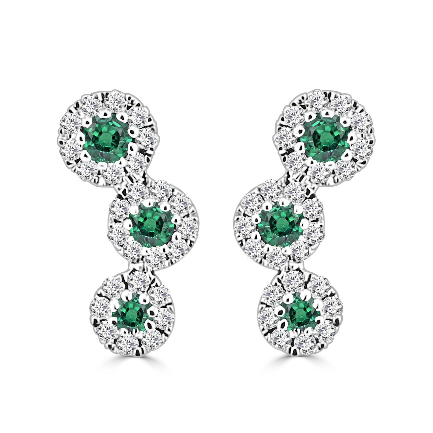 14 Karat White Gold Blue Sapphire Earrings - 0.38 Carat