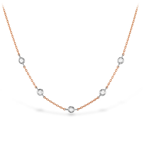 18 Karat Two-toned Natural Diamond Necklace - 0.08 Carat