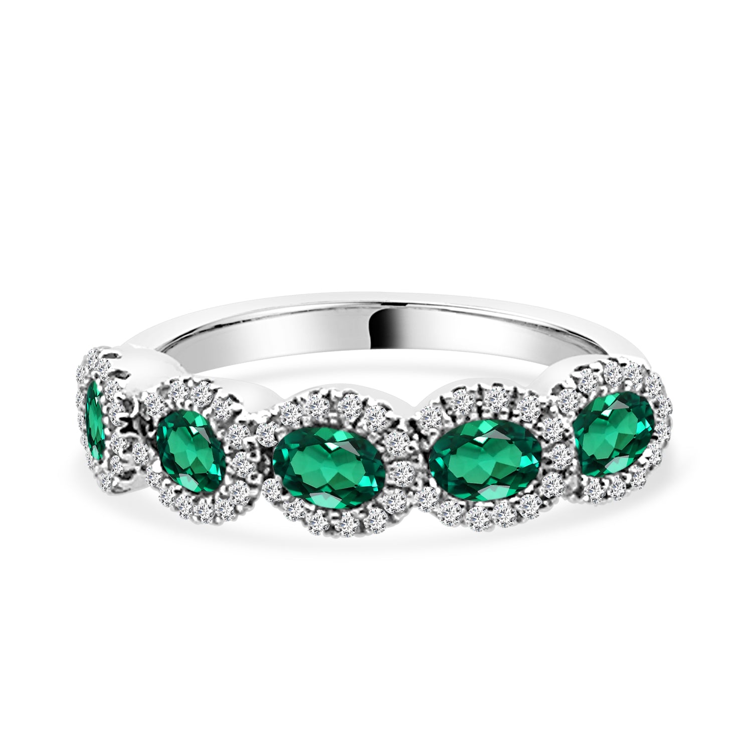 Sure! How about Fancy Multi Halo Emerald Ring in 14 Karat White Gold - 0.90 Carat?