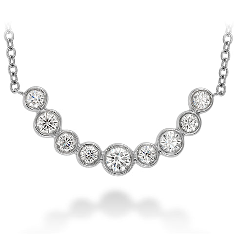 18 Karat White Gold Copley Bezel Necklace with Natural Diamond (0.40 ct)