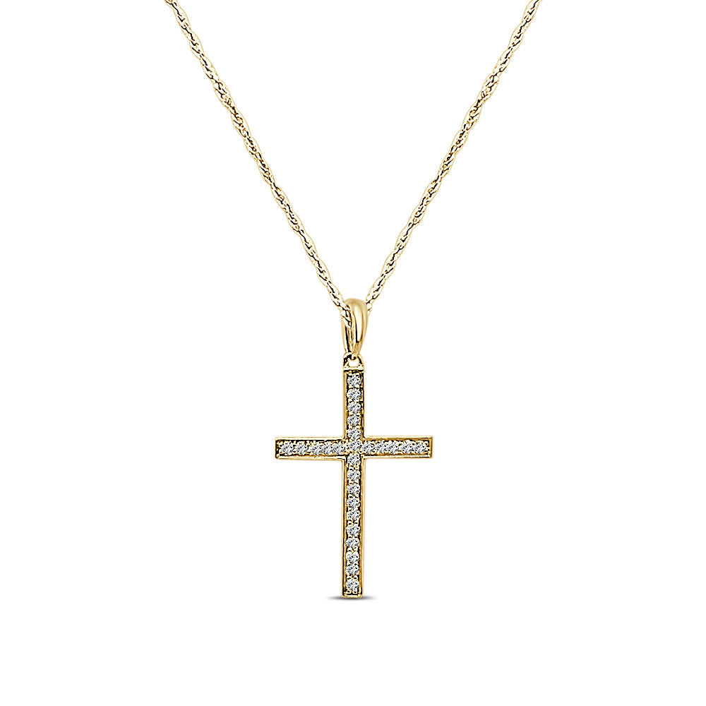14k Yellow Gold Natural Diamond Necklace | 0.17 Carat