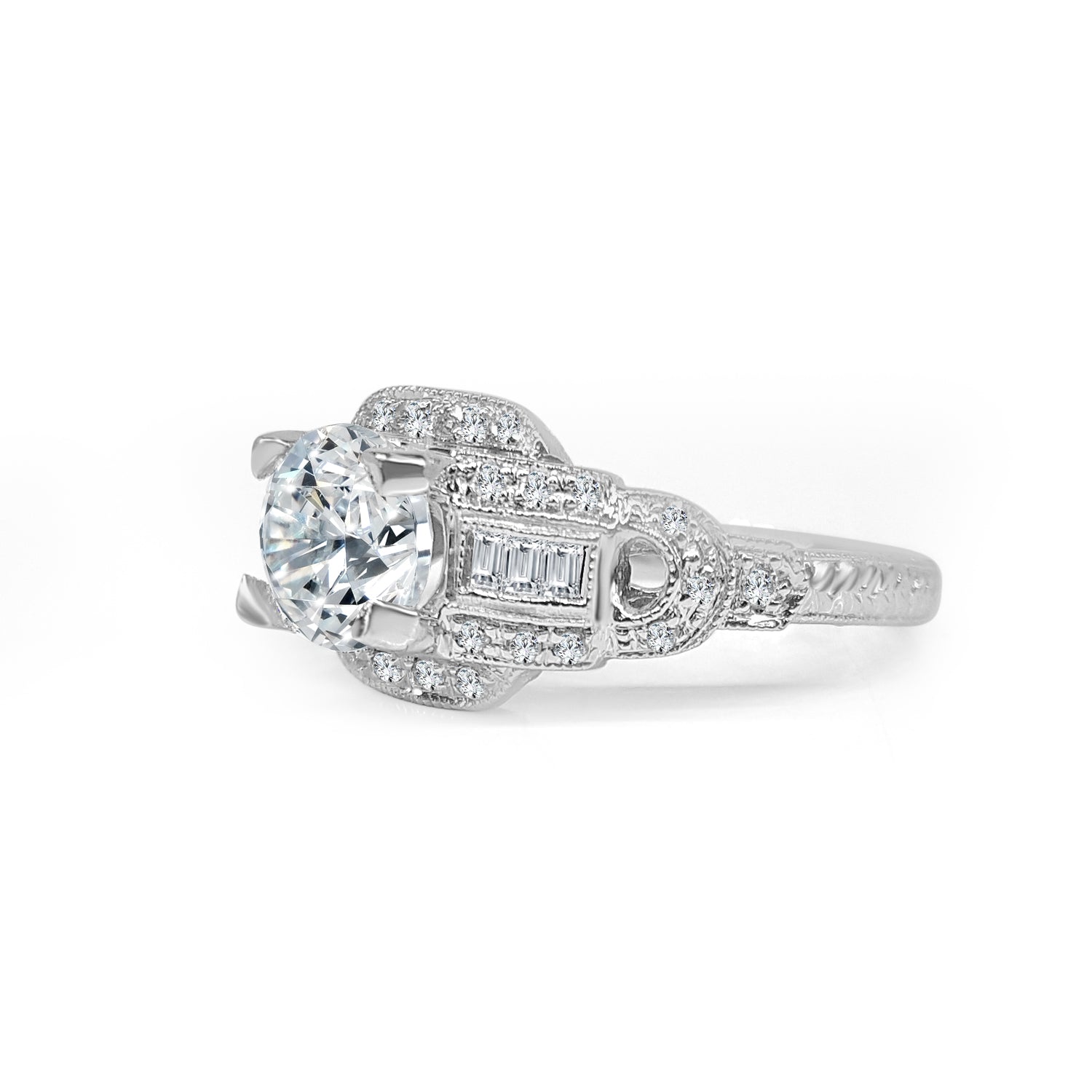 14 Karat White Gold Natural Diamond 0.30 Carat Engagement Mounting