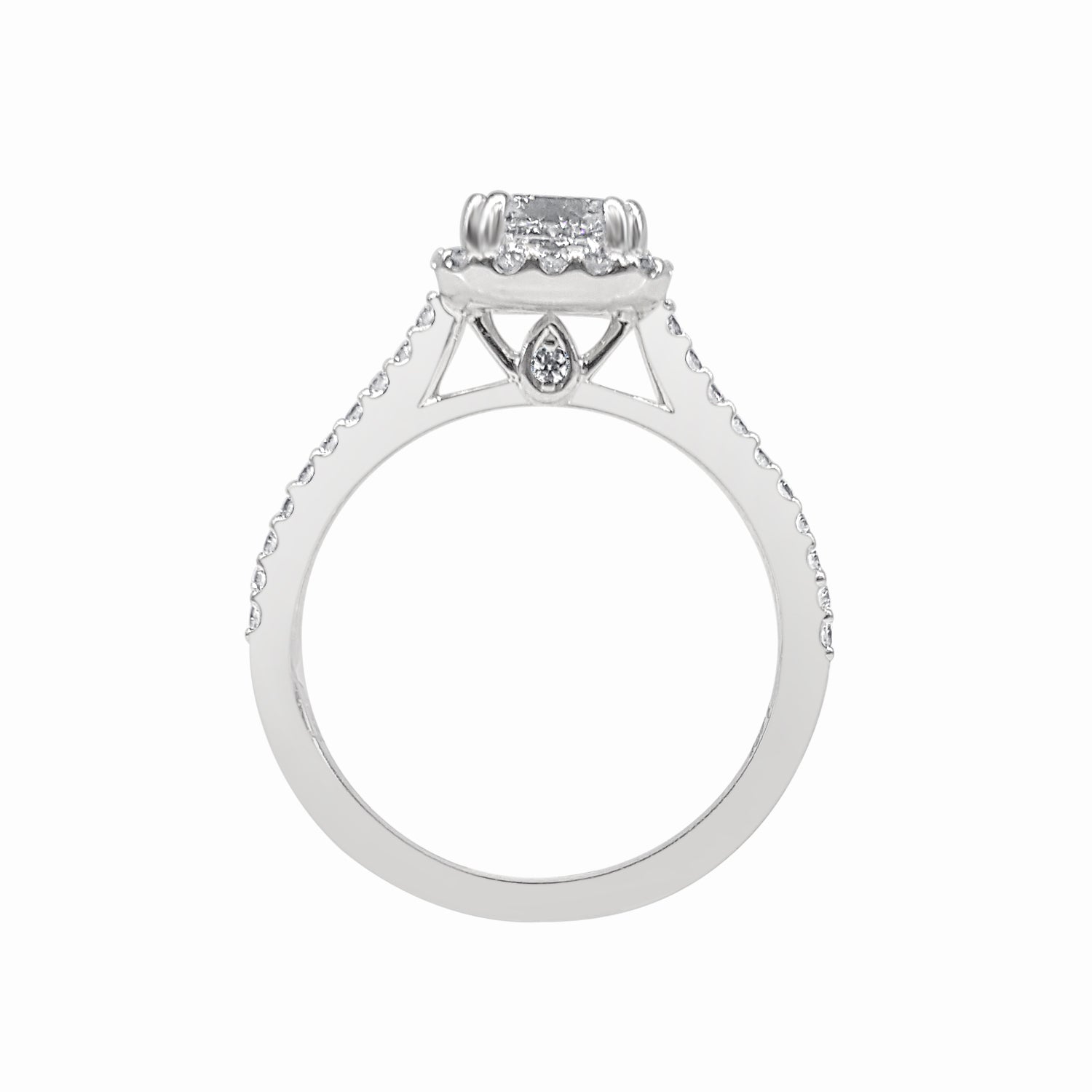 14K White Gold Asscher-Cut Natural Diamond Engagement Ring (1.01 ct)