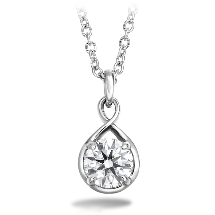 18K White Gold Hearts On Fire Optima Drop Necklace with 0.35 Carat Natural Diamond