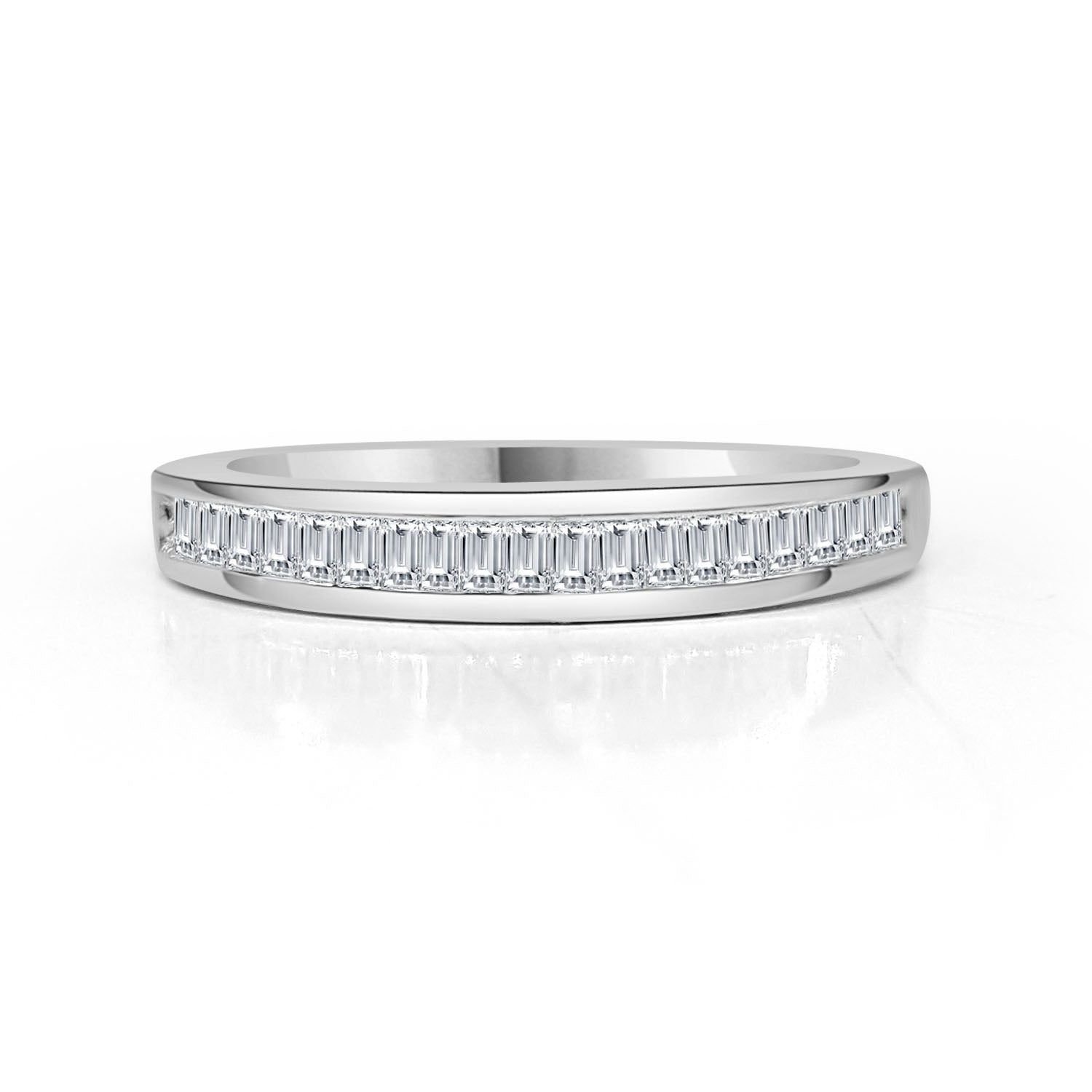 Baguette Cut Natural Diamond Wedding Band in 14K White Gold - 0.25 Carat