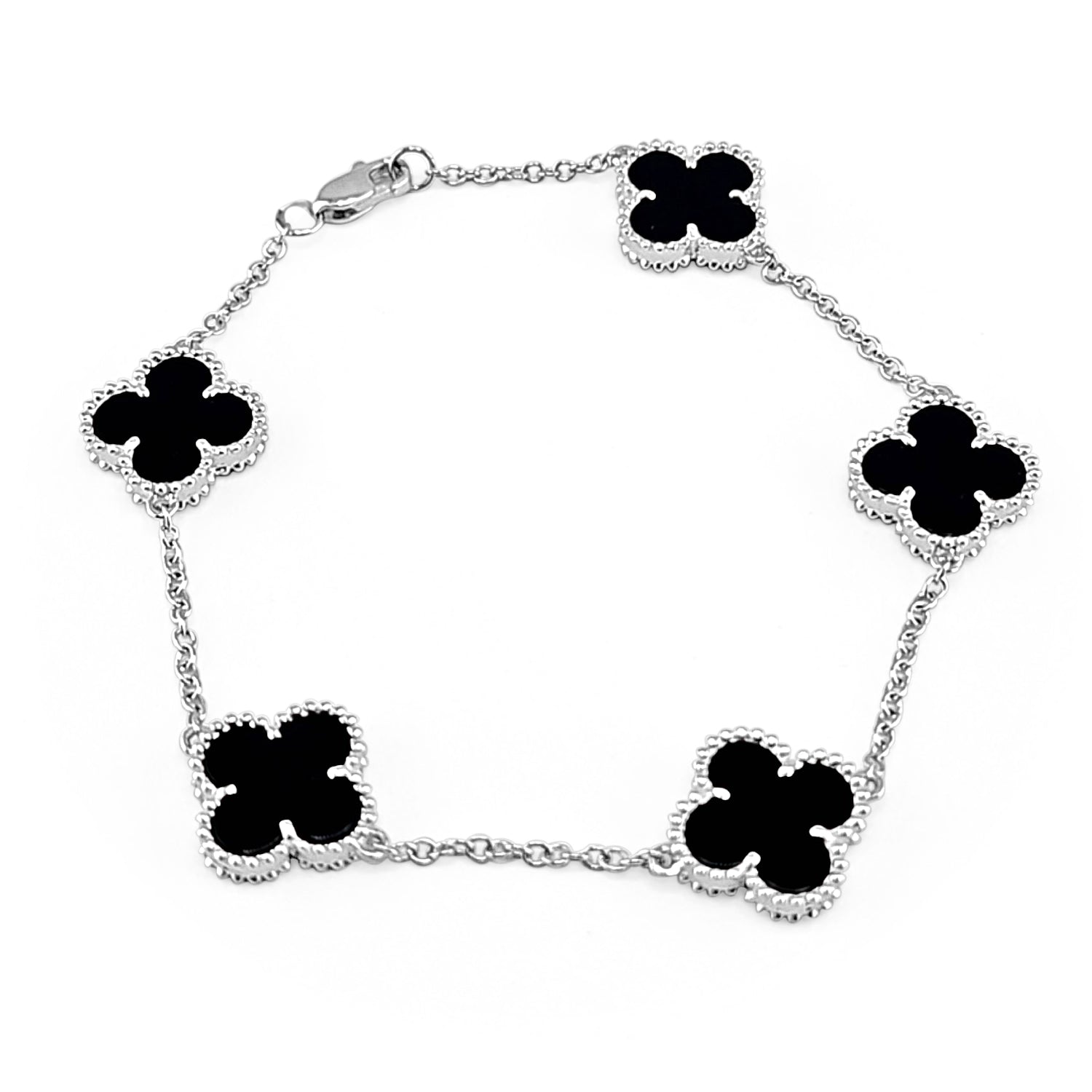 14 Karat Yellow Gold Onyx Bracelet - 8.05 Carats