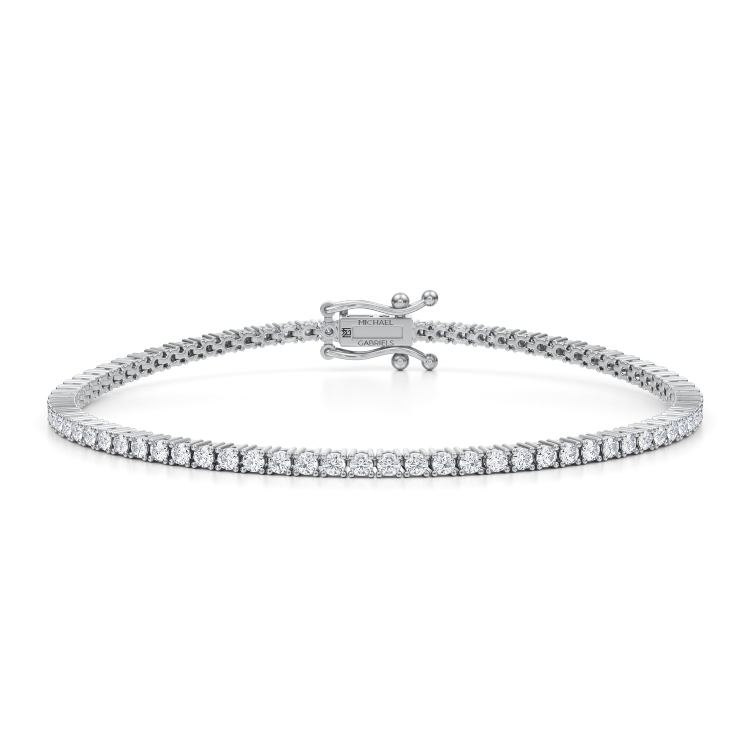 Round Lab Diamond 14K White Gold Bracelet - 3.03 Carat