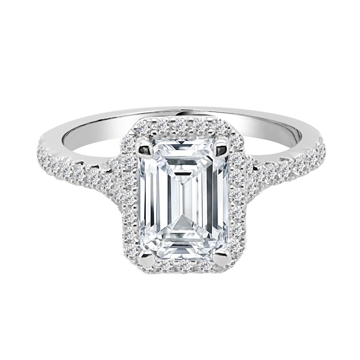 14K White Gold Split Shank Engagement Mounting