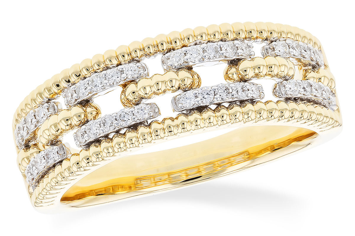 14K Two-Tone Bubble Diamond Ring with 0.20 ct Natural Diamond