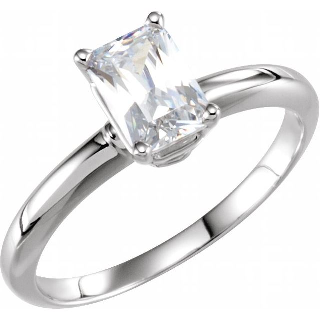 Emerald Cut Lab Diamond Engagement Ring in 14K White Gold - 2.03 Carats