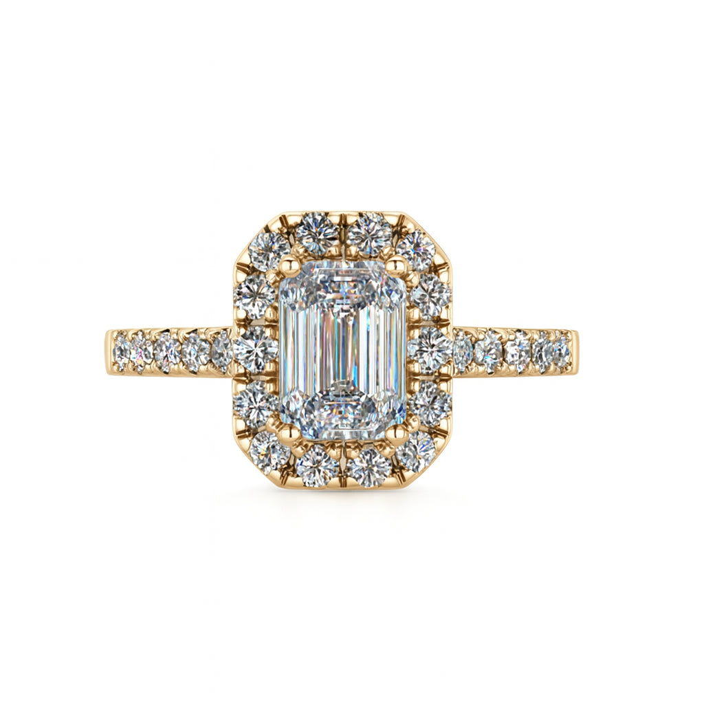Radiant Cut Lab Diamond Engagement Ring in 14 Karat Yellow Gold - 1.00 Carat
