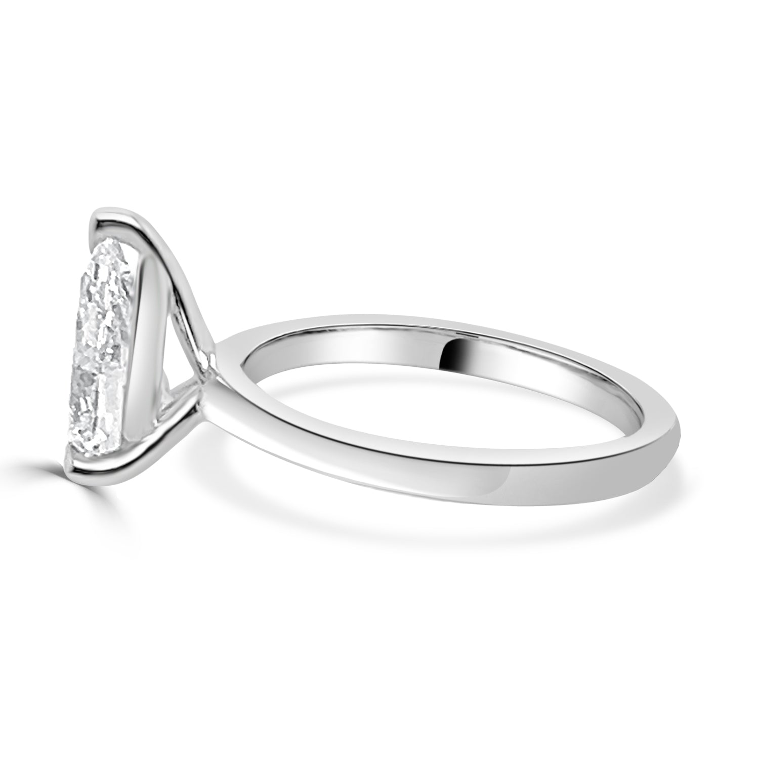 14 Karat White Gold Lab Diamond Pear Shape Engagement Ring - 2.02 Carats