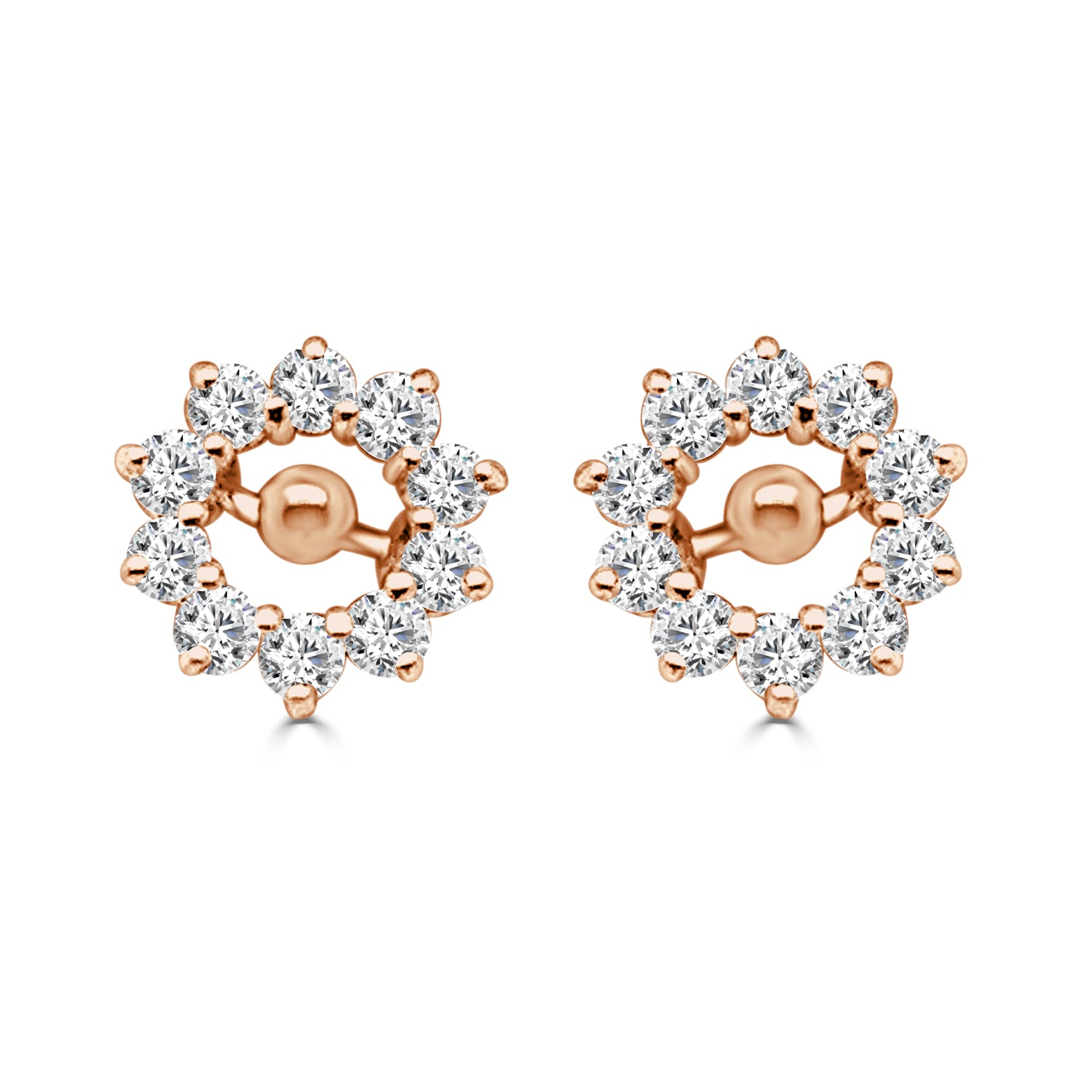 14K Yellow Gold Natural Diamond Earrings - 0.75ct