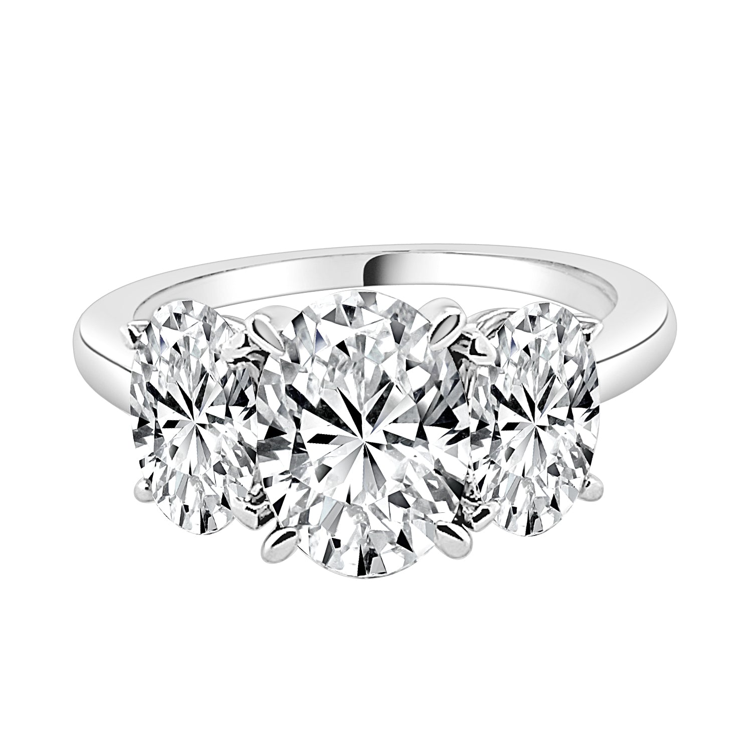 Oval Lab Diamond 14K White Gold Engagement Ring - 1.51 Carats