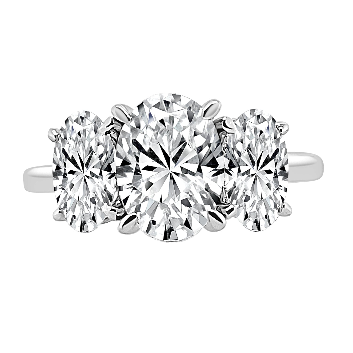 Oval Lab Diamond 14K White Gold Engagement Ring - 1.51 Carats