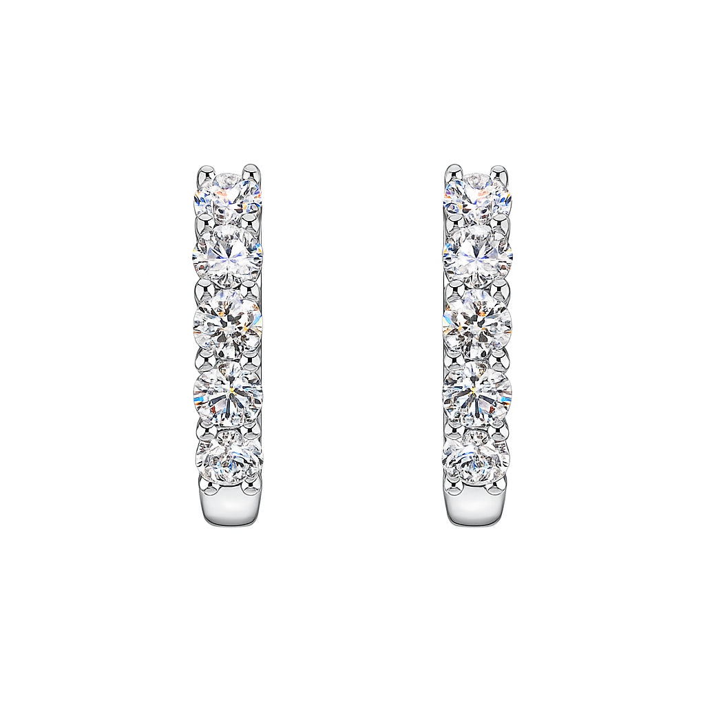 3.04 CTW Round Lab Diamond Earrings in 14 Karat White Gold