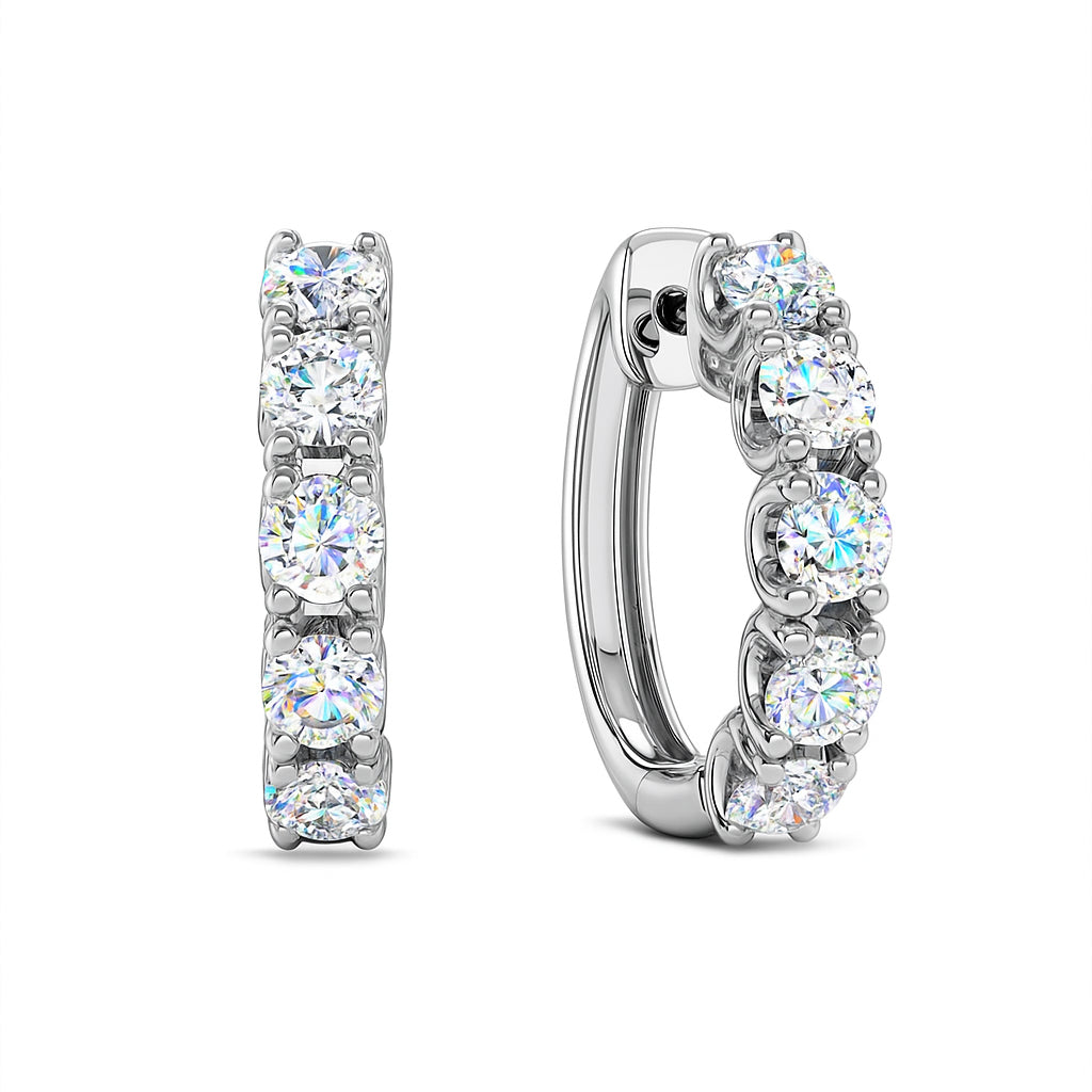 3.04 CTW Round Lab Diamond Earrings in 14 Karat White Gold