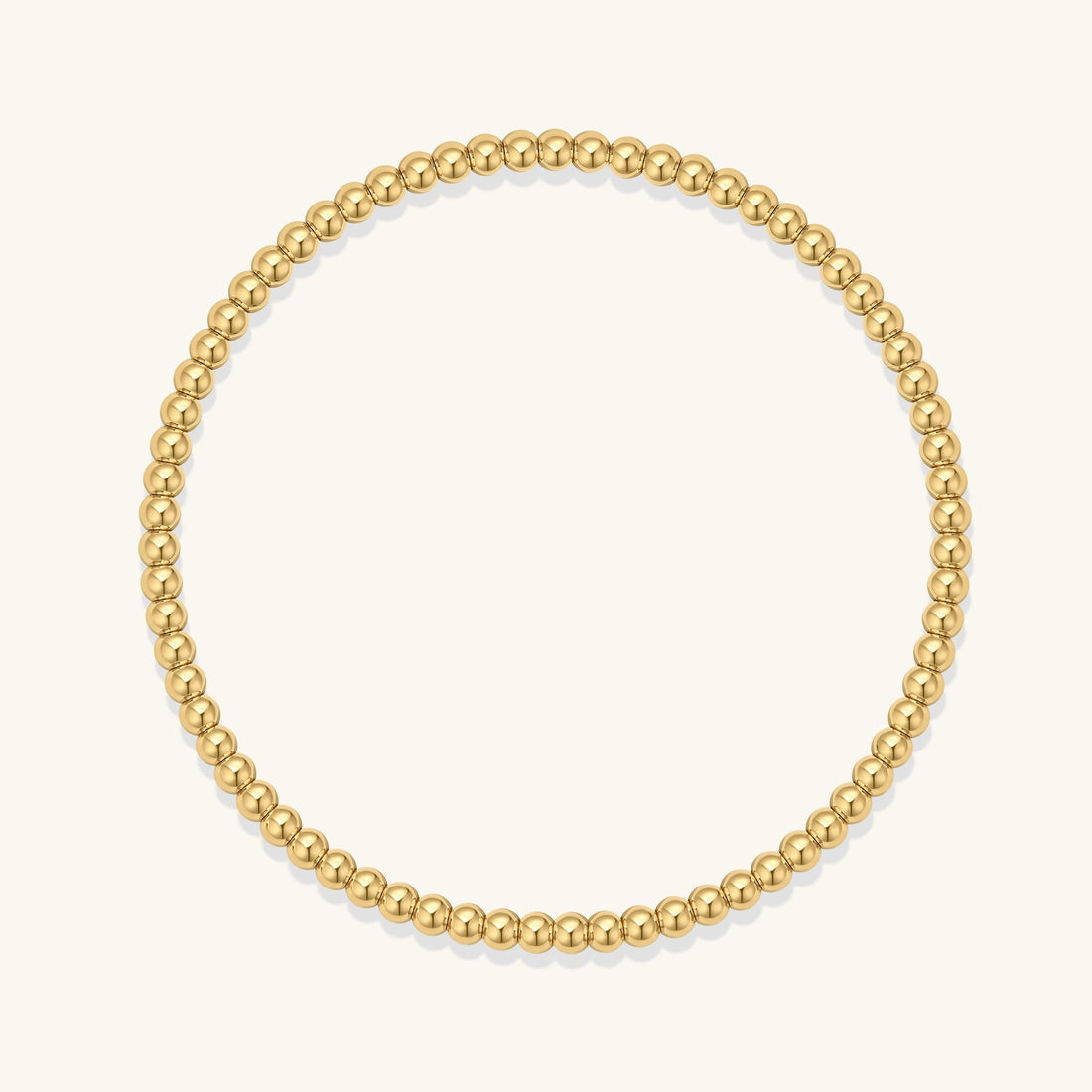 Golden Elegance: Beaded Elastic Bracelet in Gold Plated Sterling Silver