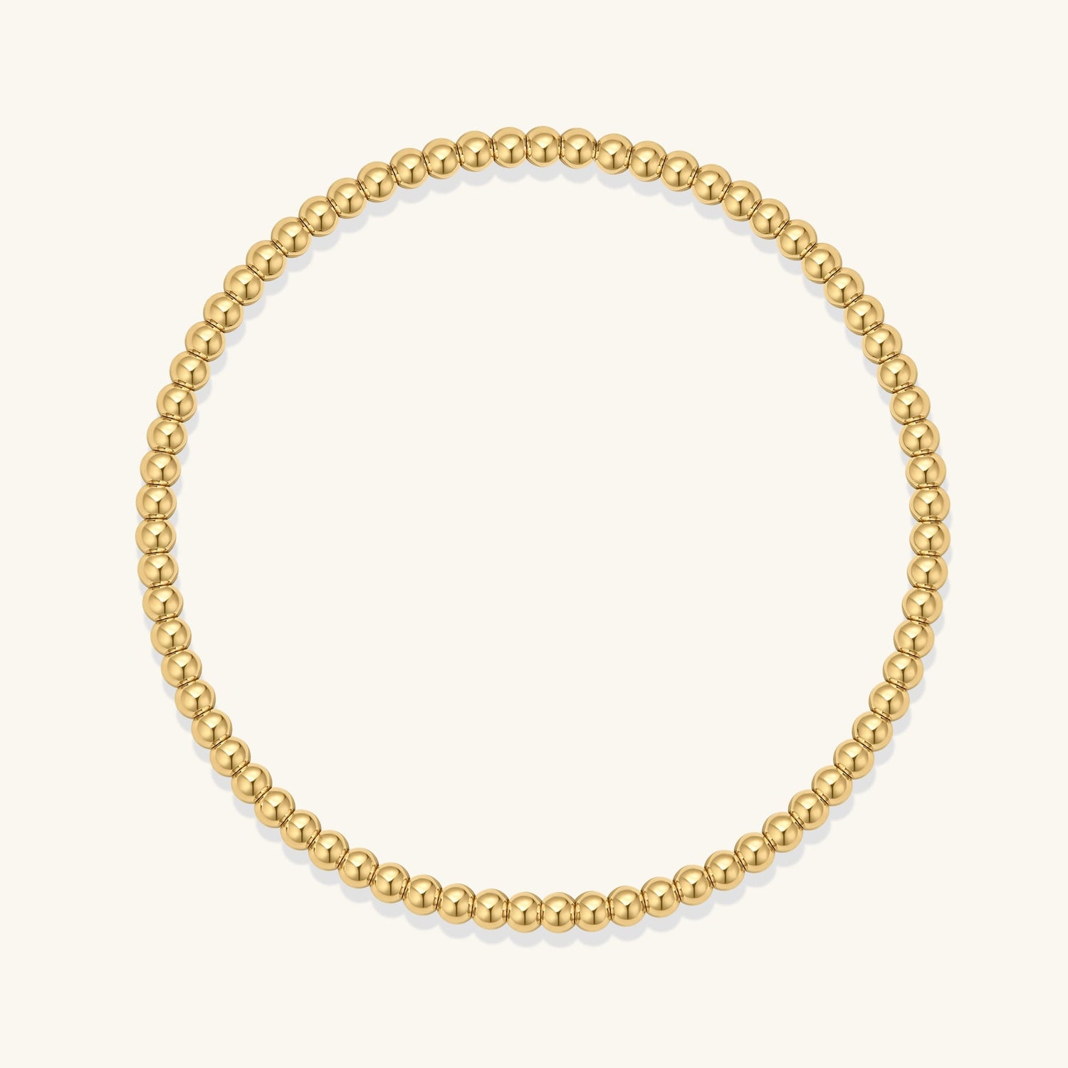 Golden Elegance: Beaded Elastic Bracelet in Gold Plated Sterling Silver