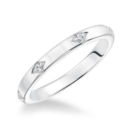 Exquisite 14 Karat White Gold Wedding Band with Brilliant Natural Diamond