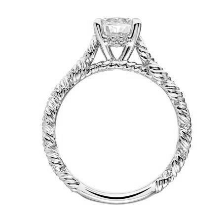 Dazzling Sparkle: 14 Karat White Gold Engagement Mounting with Cubic Zirconia