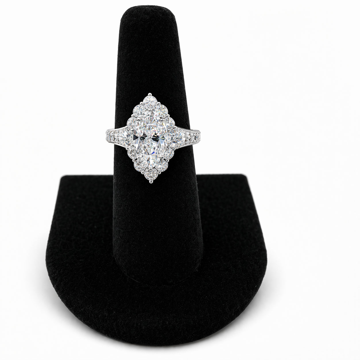 14K White Gold Marquise Lab Diamond Engagement Ring - 1.5 Carat