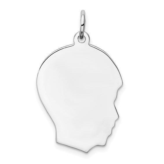 Engravable Boys Head Charm in Sterling Silver