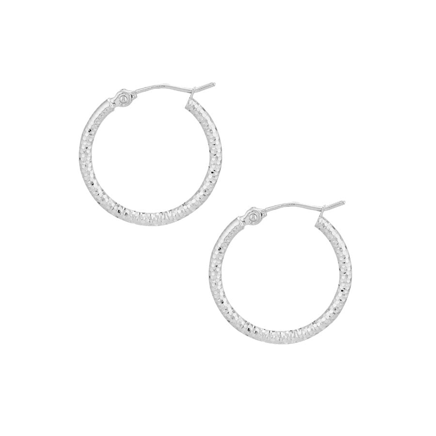 Dazzling Diamond Cut Earrings in 14 Karat White Gold
