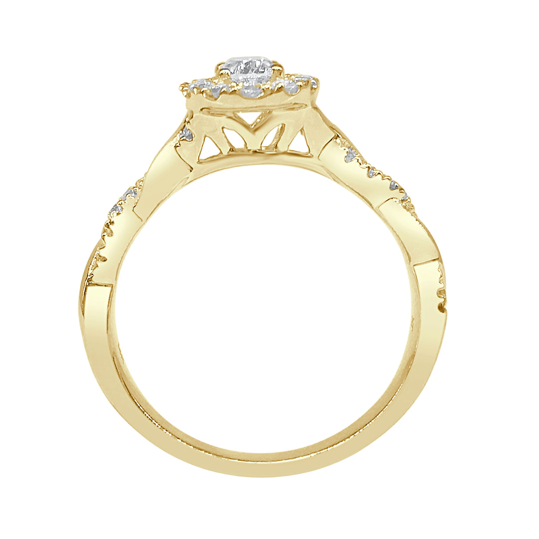 Stunning 14 Karat Yellow Gold Engagement Ring with Natural Diamond