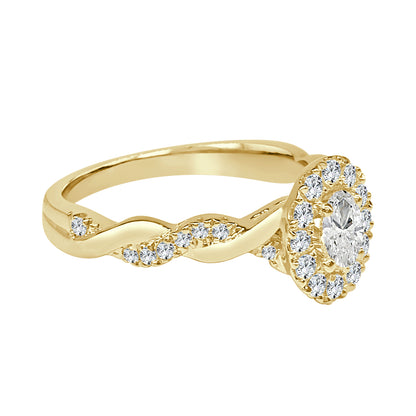 Stunning 14 Karat Yellow Gold Engagement Ring with Natural Diamond - 0.62 Carat