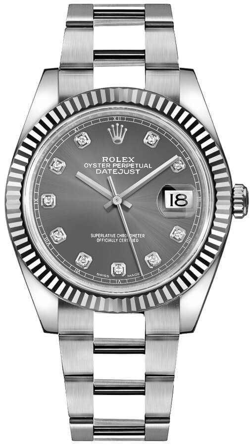 Exquisite Rolex Diamond Rhodium Dial Luxury Watch