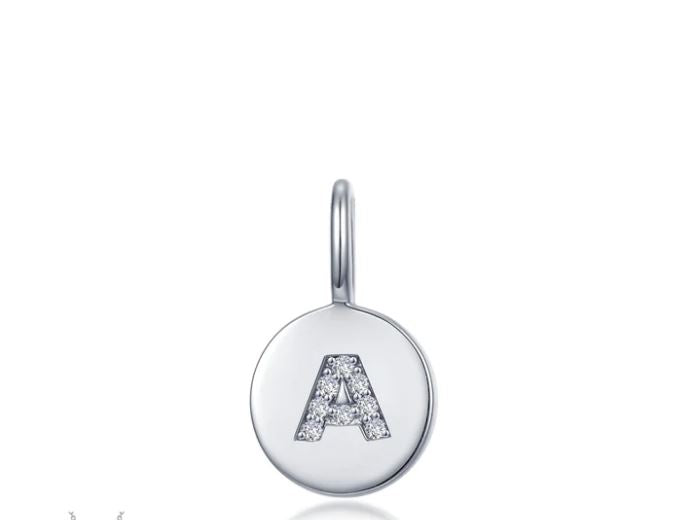 Aura of Elegance: Letter A Necklace in Platinum Coated Sterling Silver with Lassaire Gemstone