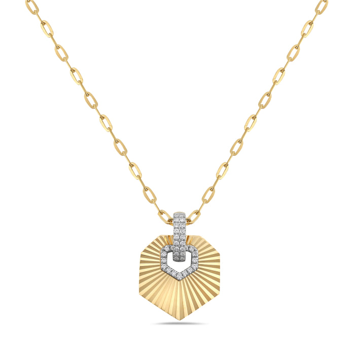 14 Karat Yellow Gold Necklace with Natural Diamond Accent